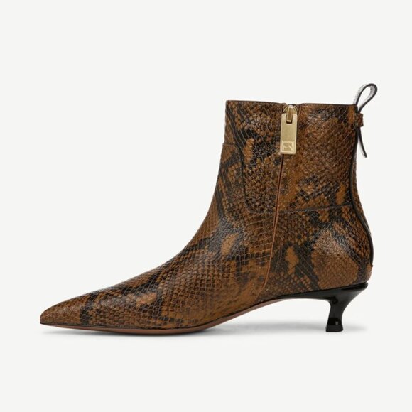 Franco Sarto Mala Dress Ankle Bootie In Woodland Brown Snake Leather - Picture 8 of 8